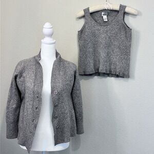 Two Piece Neiman Marcus Cardigan Tank Set Cashmere Set READ Gray Capsule Minimal